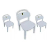 Combo 3 Sillas Sillon Canada Reforzado  Mascardi Blanco