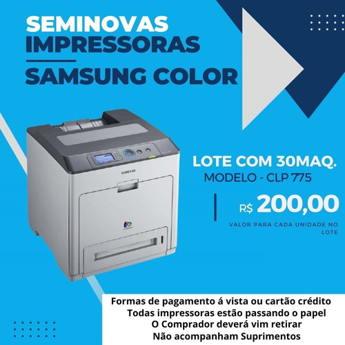 Lote Com 30maq Impressoras Samsung Color Clp775