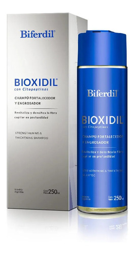 Shampoo Biferdil Bioxidil Fortalecedor En Botella De 250ml