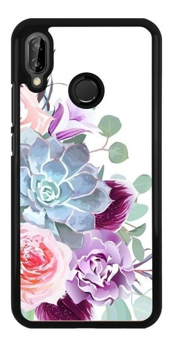 Funda Protector Para Huawei Flores Moda Mujer Colores N