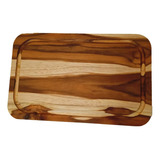 Plato Tabla Madera De Teca 24x40 P/queso/asados/c-logo6pzas 