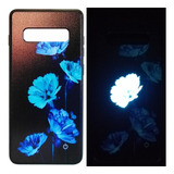 Funda Para Samsung S10 Plus- Novedad Led !-flor Azul-nuevas!