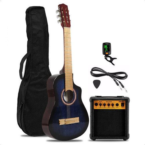 Guitarra Electrocriolla Corte Mediana 3/4 Ampli 10w Afinador