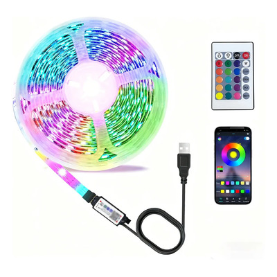Tira De Luces Led Rgb Bluetooth Para App Y Control Remoto 10 | Envío gratis
