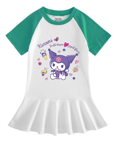 Vestido Con Estampado De Dibujos Animados De Kuromi Para 2-8