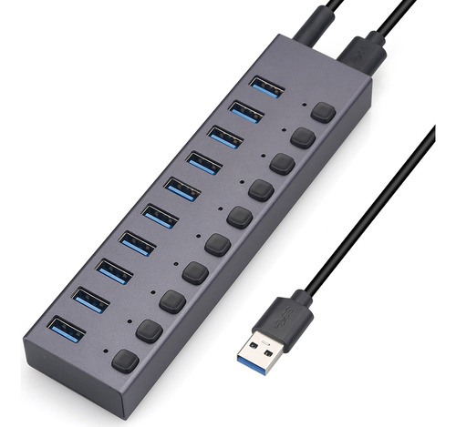 Divisor Usb 3.0, Hub Multiinterfaz De Carga De 10 Puertos Co