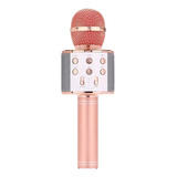 Microfono Karaoke Inalambrico Con Bluetooth Y Bocina Altavoz Color Rose Gold