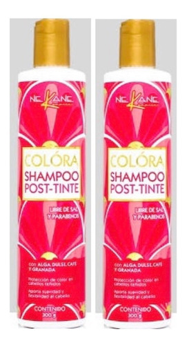 2 Pzas Nekane Colóra Post Tinte Shampoo 300g