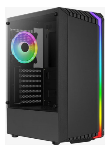 Gabinete Gamer Rgb Aerocool Bionic V2 Rgb Negro Vidrio