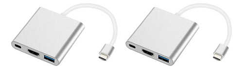 2 Adaptadores Usb C A 3 Puertos, Usb C Multipuerto A 4k, Usb