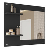 Painel Espelho Multifuncional Banheiro Preto Towel Caemmun