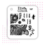 Placa Stamping Acrilico Lefemme Mod167 Local Flores