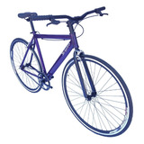 Bicicleta Urbana/fixed Rin 700 Manubrio Recto - Morado Tamaño Del Marco 51 Cm