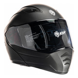 Casco Motociclista Kov Estelar Nebula Negro Mate Abatible