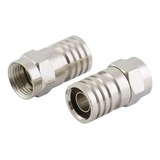 Conector Crimpar Barril F Anel Incorporado Rg59 C/ 100 Pçs