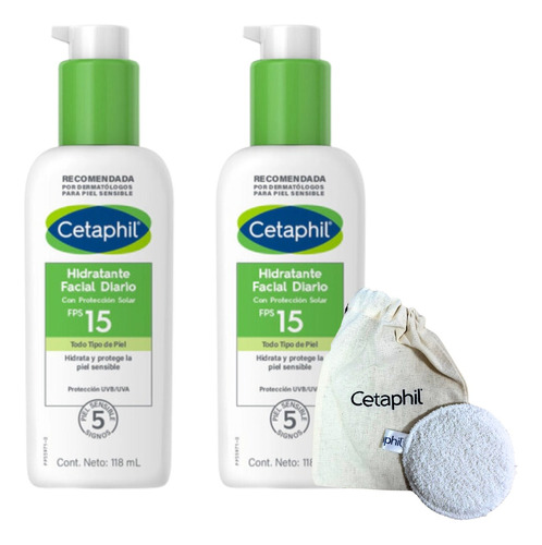 Combo X 2 Cetaphil Hidratante Facial Fps 15 De Dia 118 Ml