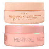 Kit Braé Máscaras Fiber Mask Efeito Teia + Revival 200g