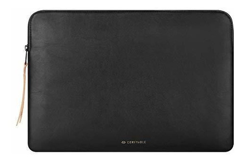 Funda Portátil Para Macbook Pro Y Hp/dell, Piel Pu Negra.