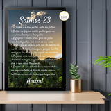 Quadro Decorativo Bíblico Salmo 23 Moldura Preta