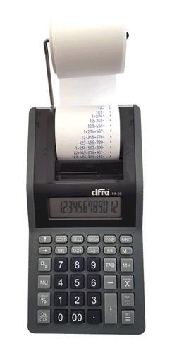 Calculadora Con Rollo  12 Dígitos Cifra Pr-26 Con Impressor