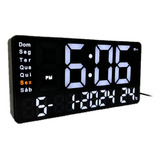 Relógio Digital Led De Parede E Mesa Alarme Temperatura 2167