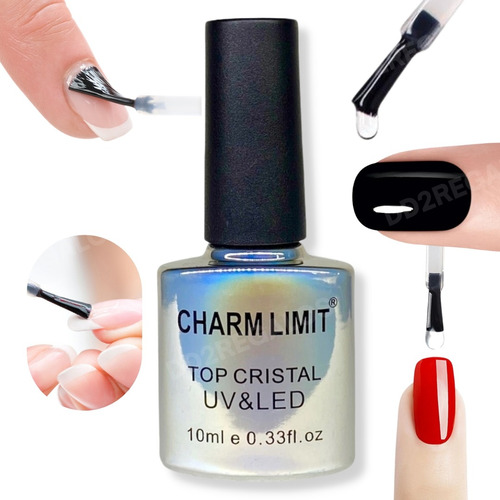 Top Cristal Con Glitter Esmaltes Semipermanent 10ml