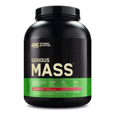 Suplemento en polvo Optimum Nutrition Carbohidratos de Serious Mass sabor fresa x 2.72kg | Envío gratis