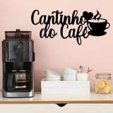 Cantinho Do Café Decoração Cozinha 60x28  Mdf Preto Oferta.