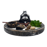 Buda Mudo Zen Jardin Budha C/acce Negro 19x19x12cm