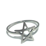 Anel Pentagrama Estrela Cinco Salomão Celta Wicca Aço 316l 3