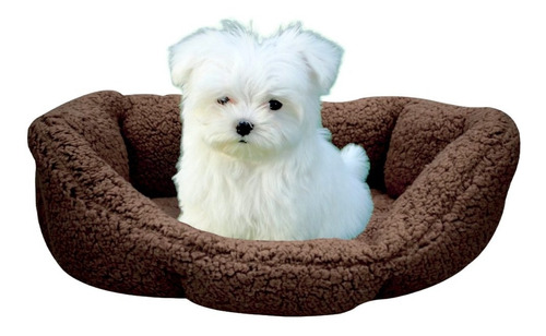 Cojin Cama Para Perro O Gato Chica Bichon Fancy Pets 60x40cm Color Café Oscuro