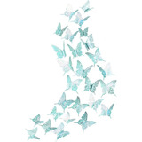 Calcomania De Pared 3d Con Diseño De Mariposa Azul Turques