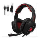 Auricular Sades Spirit Wolf Gaming Pc 3.5mm Usb Color Rojo