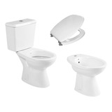 Combo Inodoro Deposito Bidet Y Asiento Roca Capea Italiana 