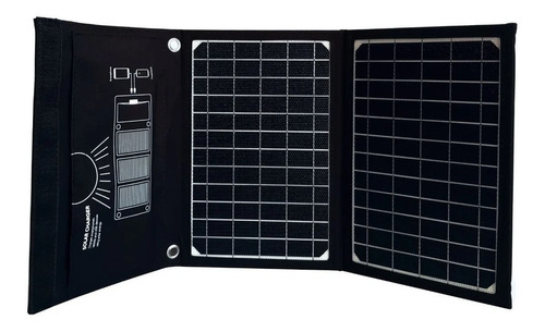 Panel Solar Portatil Doble Plegable Usb Cargador Celular 15w