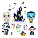 Fiesta Halloween Cute Paq Figuras De Coroplast Decoración 