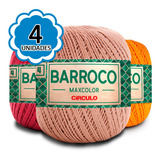 Barbante Barroco Maxcolor Nº4 200g - Kit 4 Unidades