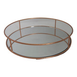 Bandeja Redonda Metal Espelhada Decorativa 22.8cmx4.5cm