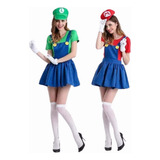 Disfraz Mario Bros Disfraz Luigi Cos Super Mario Disfraz Dama Disfraces De Halloween Mujer Vestido Anime Cosplay Con Gorro De Anime De Juego De Roles