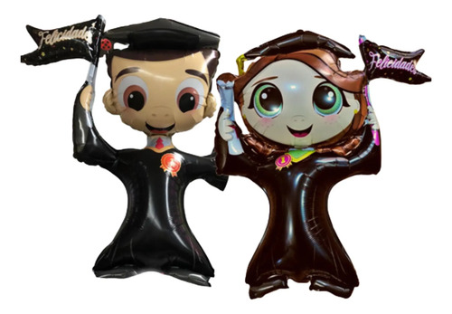 2 Globos De Graduados Cute 92cm Niños Graduación Clausuras