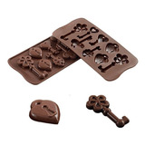 Molde Silicona De 8 Mini Llaves Corazón - Chocolates Gomitas