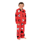 Pijama De 2 Piezas Termica Microfibra Niño Mickey Calida