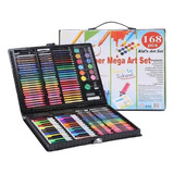 Set De 168 Piezas Lápices Pintura Para Colorear Maleta Niños