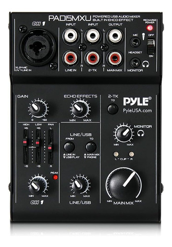 Mezclador De Audio Usb Pyle, Controlador Dj - Mezclador De 3