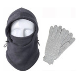  Combo Guantes Y Balaclava Tapabocas Térmico -gris