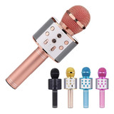 Microfone Karaokê Bluetooth Com Caixa De Som Grava Muda Voz
