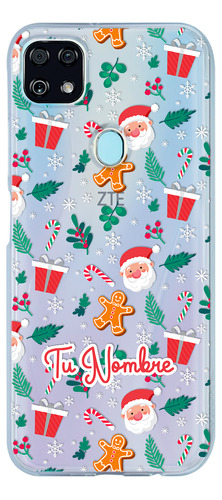 Funda Para Zte Navidad Santa Claus Con Tu Nombre