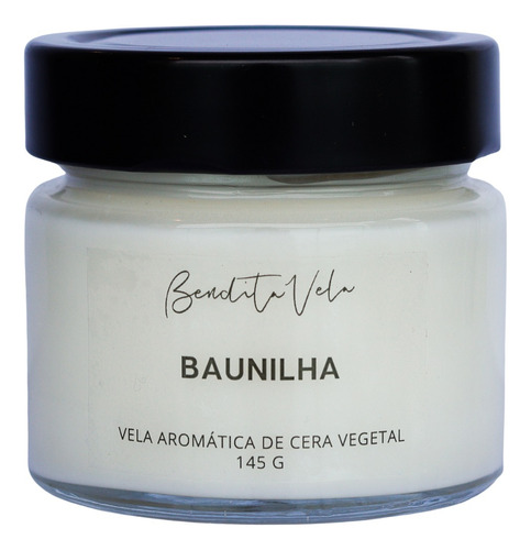 Vela Vegetal Aroma Baunilha 140g Metal - Bendita Vela - Full