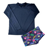 Sunga Boxer Infantil + Camisa Proteção Solar Uv50+ Conjunto