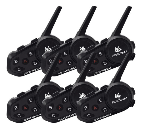 Pack X6 Intercomunicador Bluetooth Fox V6 Pro Max P/moto